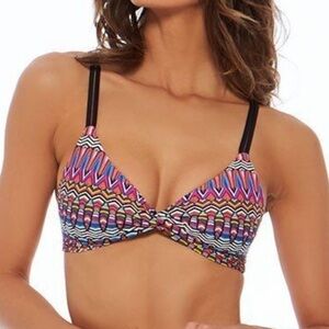 L*Space Bikini Top Native Dance Hartley Twisted Knot Strappy Large Multi NWT New